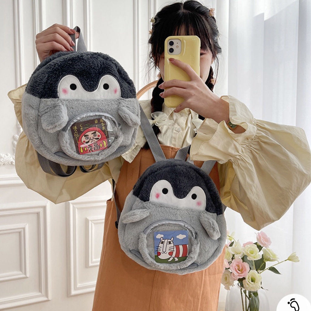 Ba Lô Gấu Nhồi Bông Chim Cánh Cụt