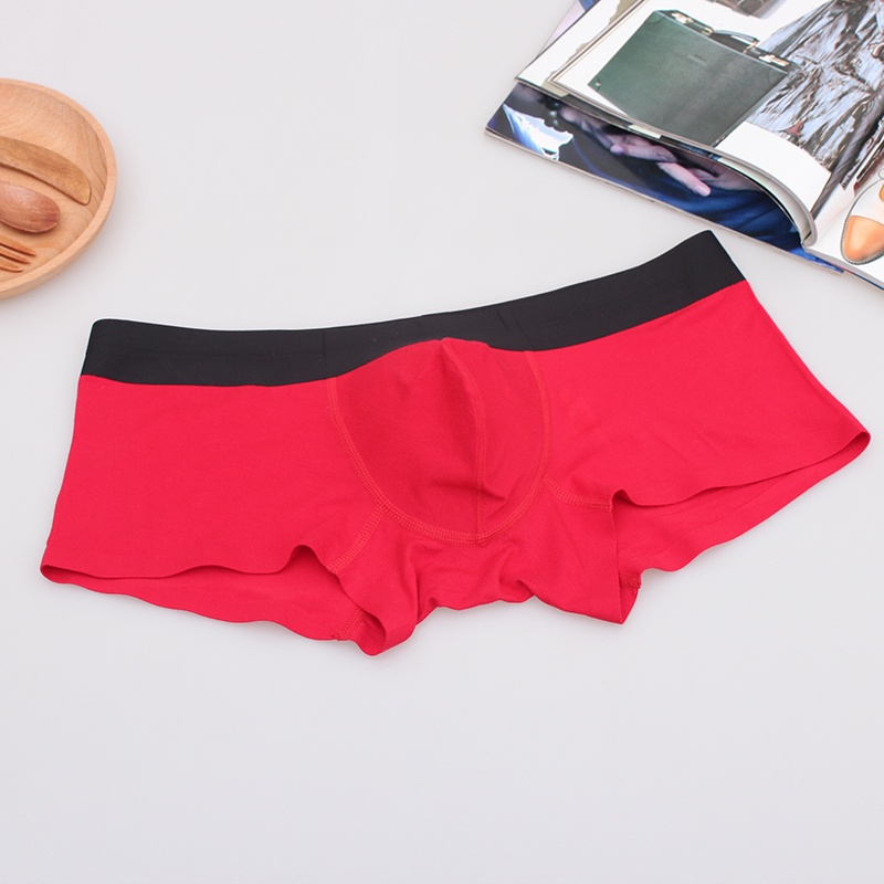 Quần Lót Boxer Cotton Lưng Thấp Thoáng Khí Màu Sắc Đơn Giản Cho Nam