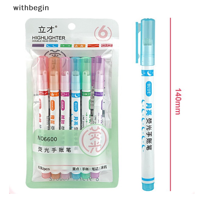 Bộ 6 Bút Đánh Dấu Đầu Lăn Nhiều Đường Viền Cong Nhiều Họa Tiết Graffiti Nghệ Thuật