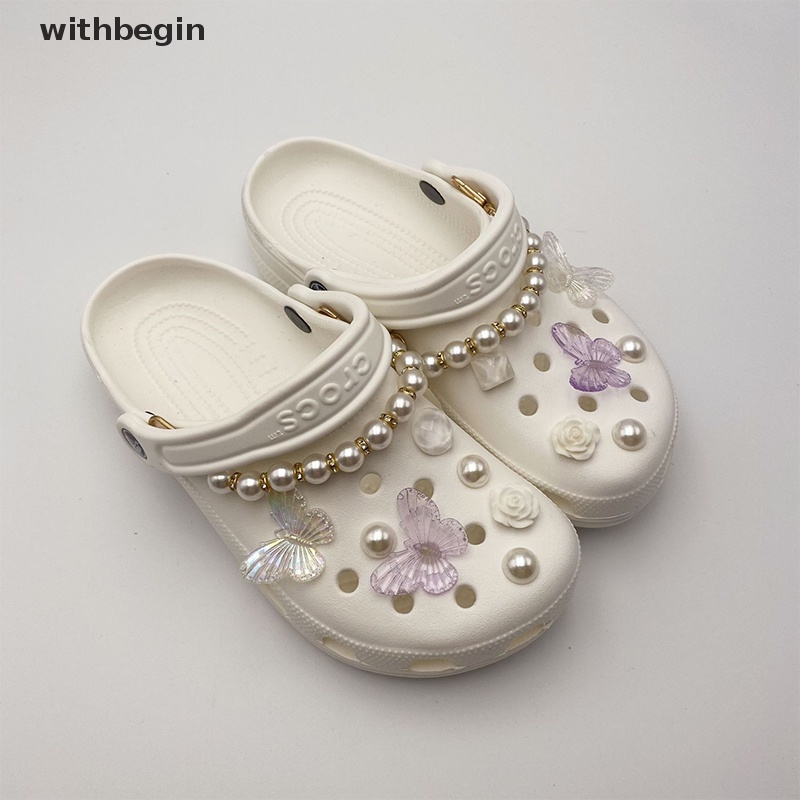 1 Set Phụ Kiện Trang Trí Giày DIY Hình Hoa Bướm Thời Trang