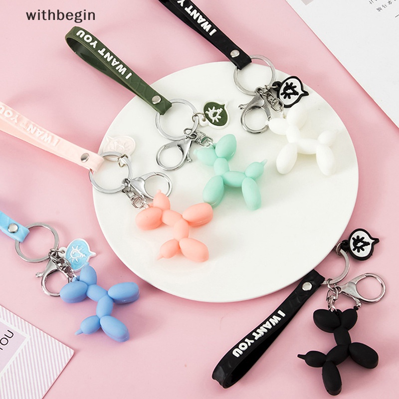 Móc Khóa Hình Chú Chó Và Bong Bóng Dễ Thương Sáng Tạo