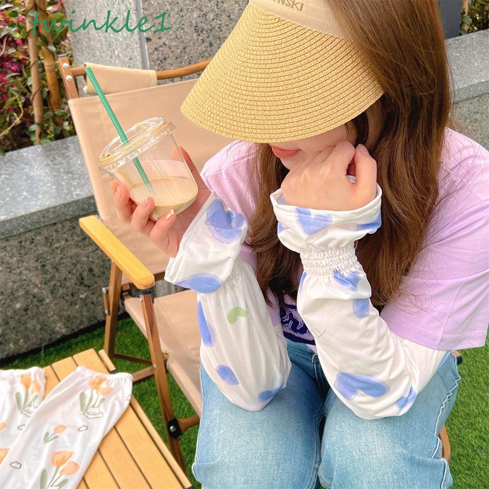 Găng Cánh Tay Co Giãn Chống Tia UV Họa Tiết Dễ Thương Cho Nữ