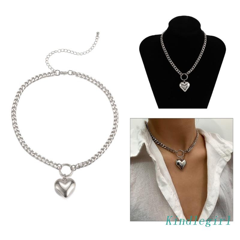 Vòng cổ Bạc Mặt Trái Tim Dễ Thương Thời Trang Cho Nữ Y2k