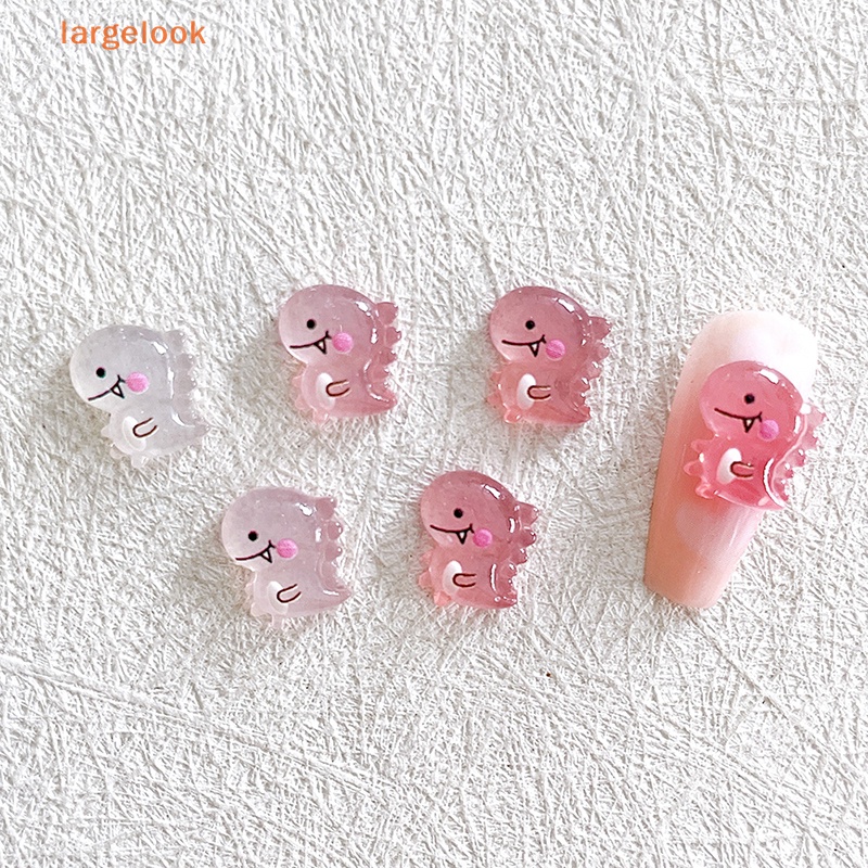 [Biglook] Set 10 Miếng Dán Trang Trí Móng Tay Nghệ Thuật Bằng Nhựa Resin Phát Quang Hình Khủng Long Dễ Thương DIY