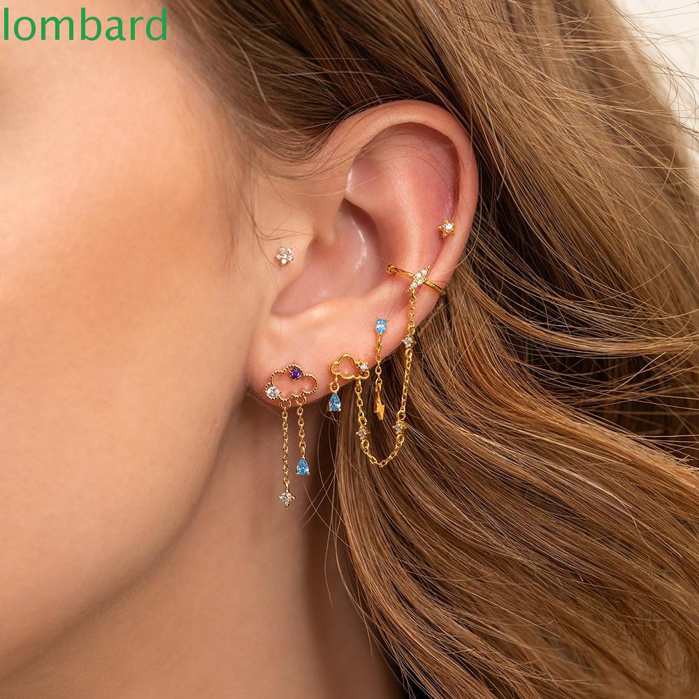 Đôi Khuyên Tai HìNh Ngôi Sao TráI Tim ĐíNh Kim Cương Giả ThờI Trang Cho Nữ