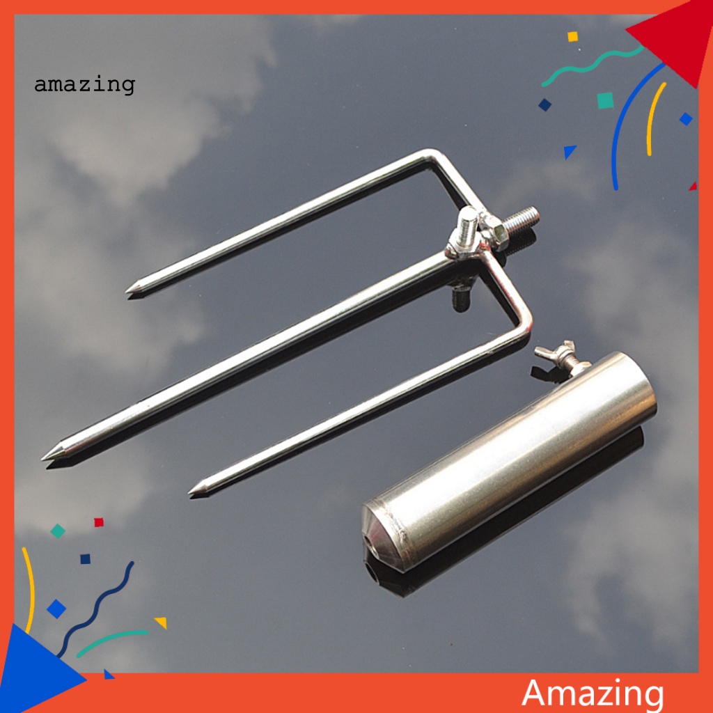 Giá Đỡ Dù Câu Cá Hình Tam Giác Bằng Thép Không Gỉ Dày Dặn Chống Gió