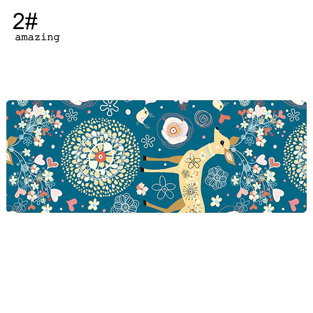 Thảm Tập Yoga Chống Trượt In Họa Tiết Hoa &amp; Hươu Thời Trang