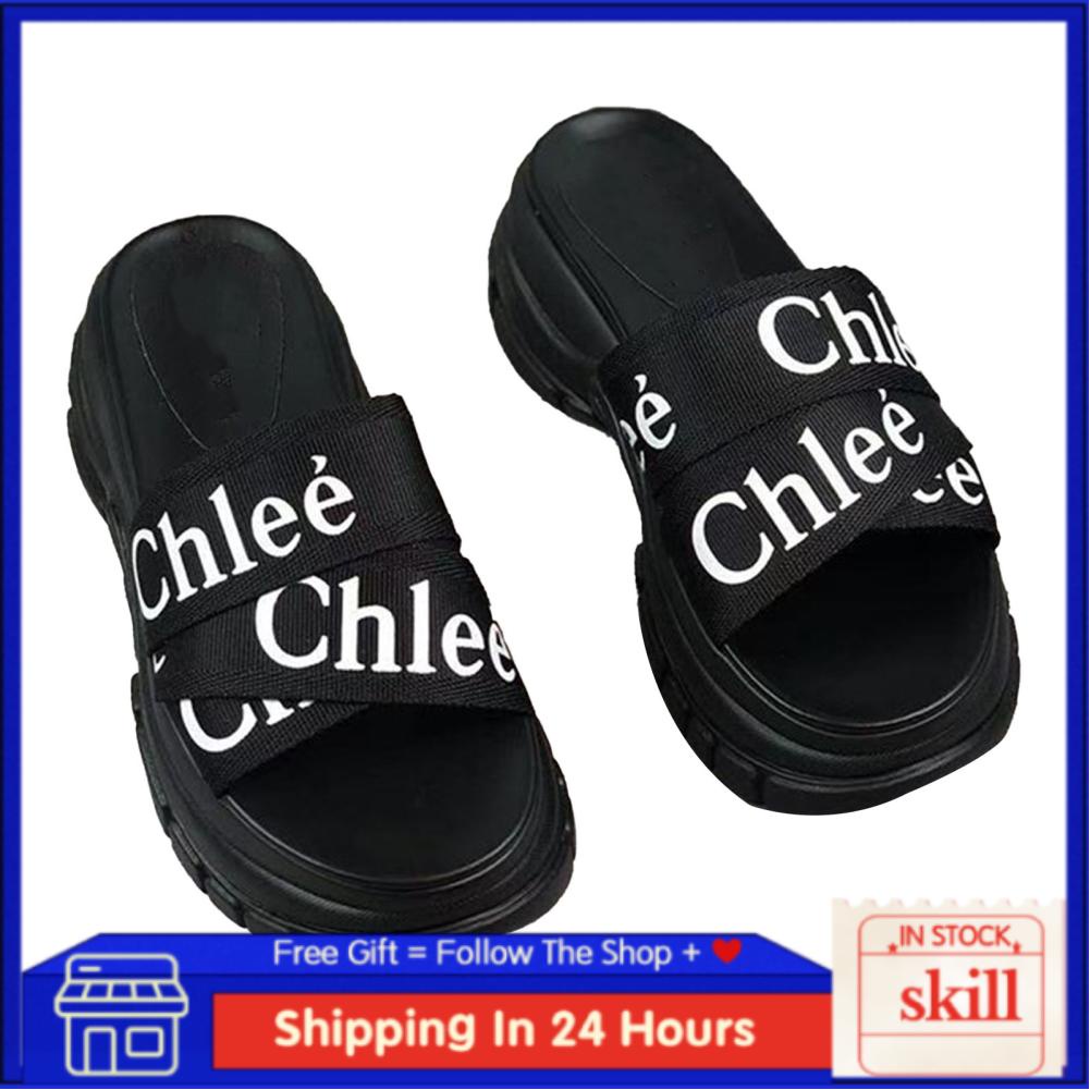 Skill Thick Soled Slide  Rubber PU Open Toe Wear Resistant Platform for Girls Pool