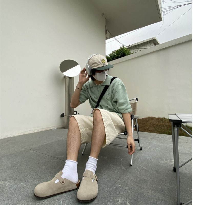 Áo Dệt Kim Tay Ngắn Dáng Rộng Phong Cách Retro Thời Trang Mùa Hè Dành Cho Nam Và Nữ