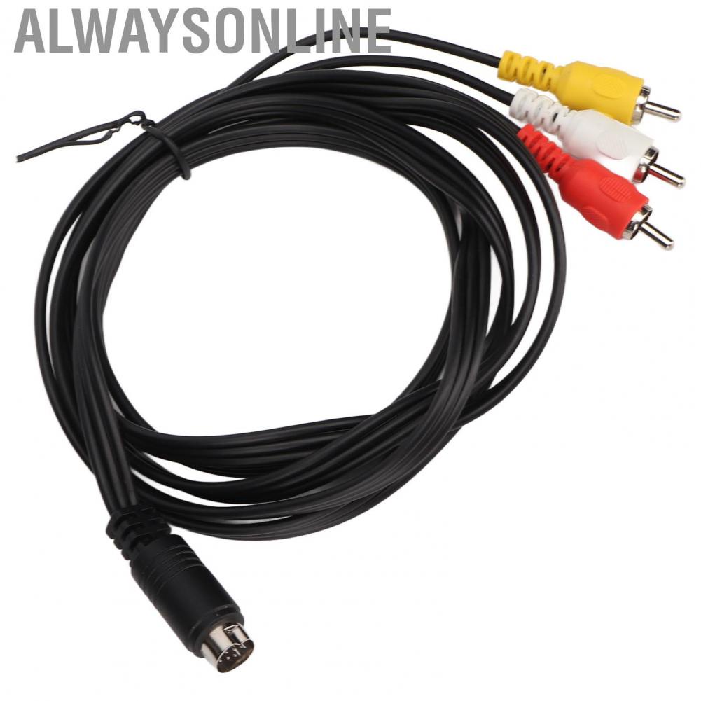 Alwaysonline DIN 10 Pin To 3 Cable Male Signal Video Adapter Cord For TV