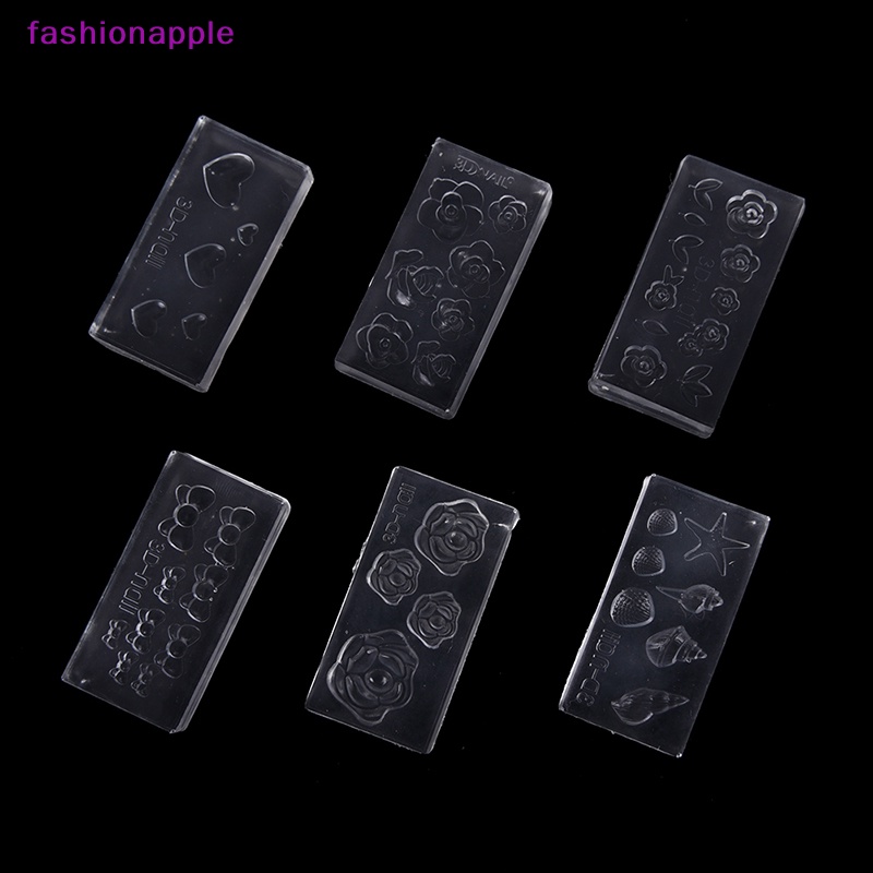 Set 6 Khuôn Silicone Tạo Hình Trang Trí Móng Tay 3D DIY