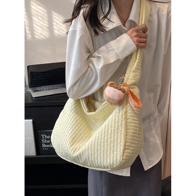 Túi vải bố dung tích lớn Túi đeo một bên vai nữ thường ngày kiểu Nhật cho nữ Túi đeo chéo 31x42x15