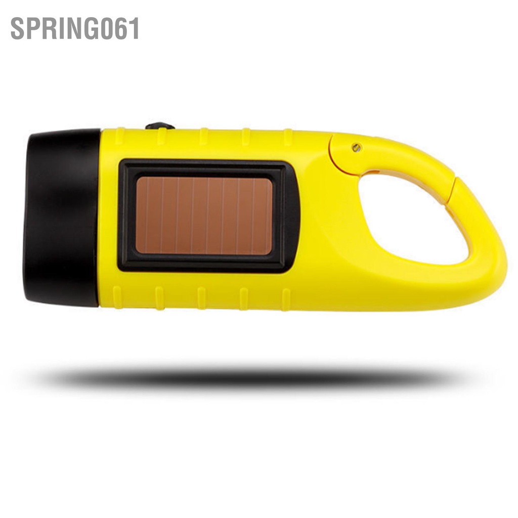 Spring061 Đèn Pin LED Di Động Đa Năng Sạc Lượng Mặt Trời Bằng Tay Phát Điện Cho Cắm Trại Khẩn Cấp