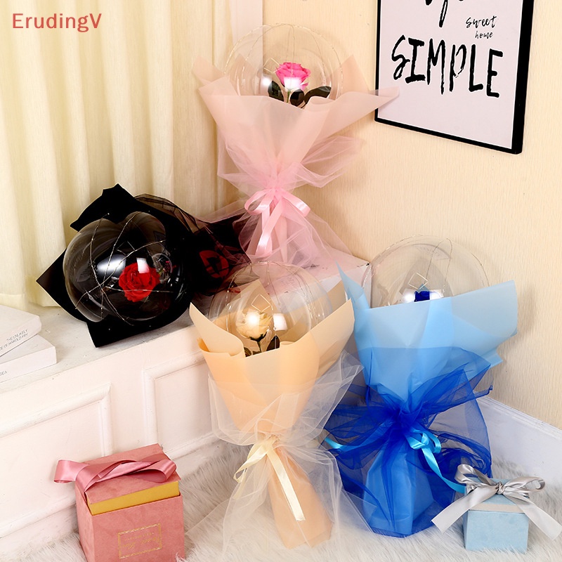 [ErudingV] Bó Hoa Hồng Bóng Đèn LED Dạ Quang Bobo Trong Suốt Làm Quà Tặng Ngày Lễ