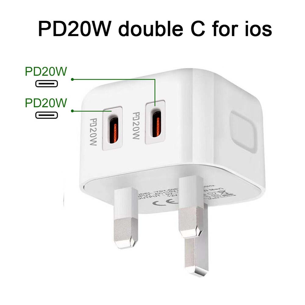 Fast Charging 40W USB-C Power Adapter for PD Cable Data Fast Charger PD Ready Stok