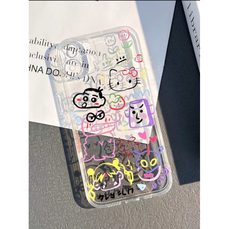 ✅Ốp Điện Thoại Dẻo Trong Suốt Chống Sốc In Họa Tiết Graffiti Cho Iphone xsmax12 xr138 / Soft / iPhone14Pro 7 TY4O 12