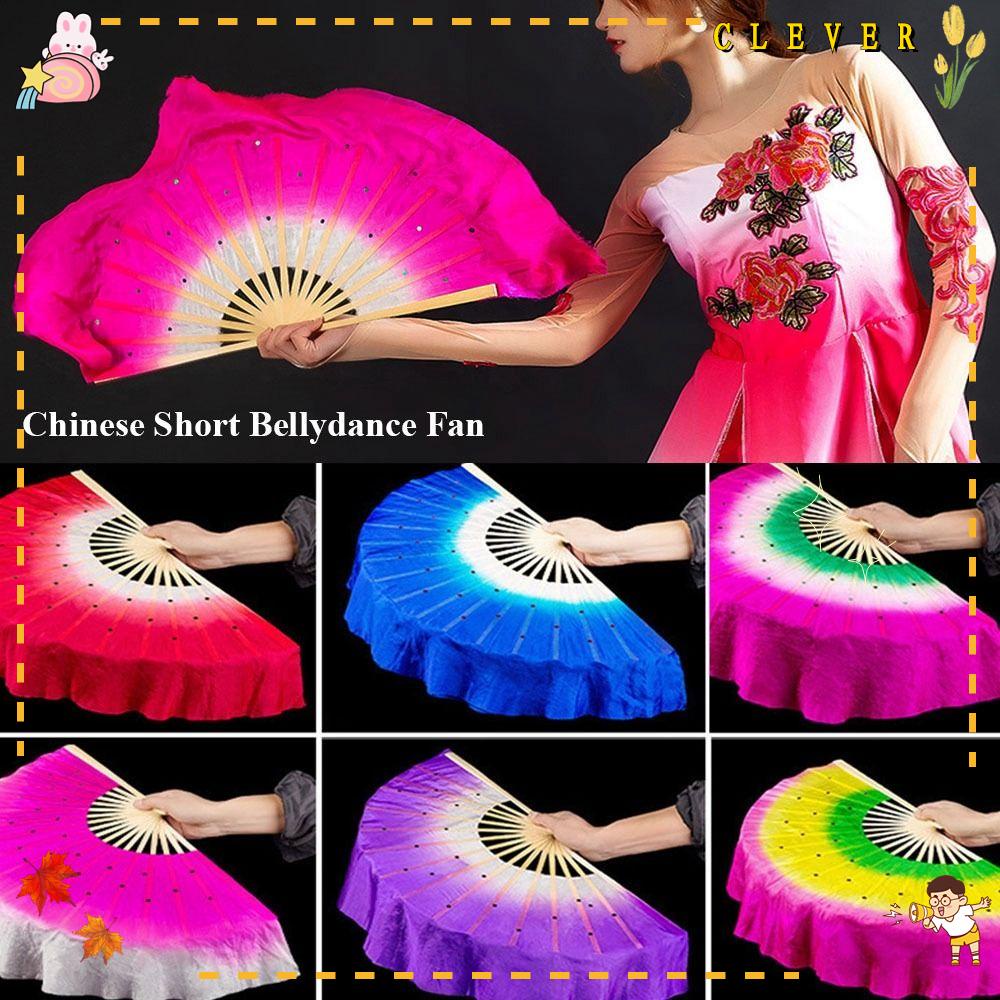 Quạt Múa Bụng Bằng Lụa Màu Sắc Tuyến Tính