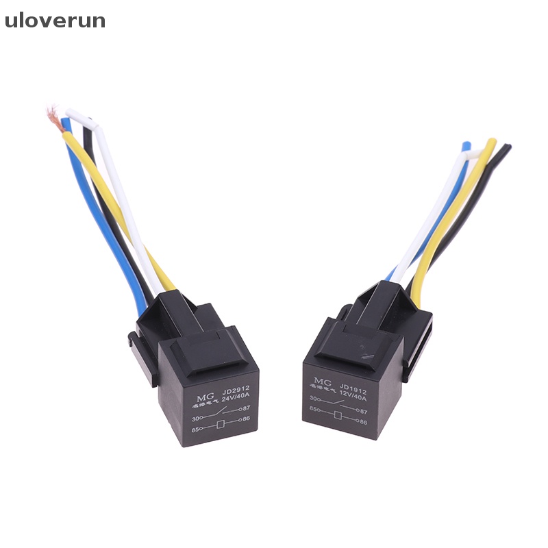 CURREN Rơ Le Ô Tô uloverun 4 Chân Có Dây Nối 12 / 24V 40A