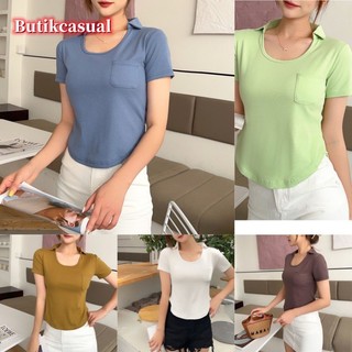 Áo Thun cotton Trơn Cổ polo Tay Ngắn Dáng Rộng Thời Trang Mùa Hè 2023 Cho Nữ
