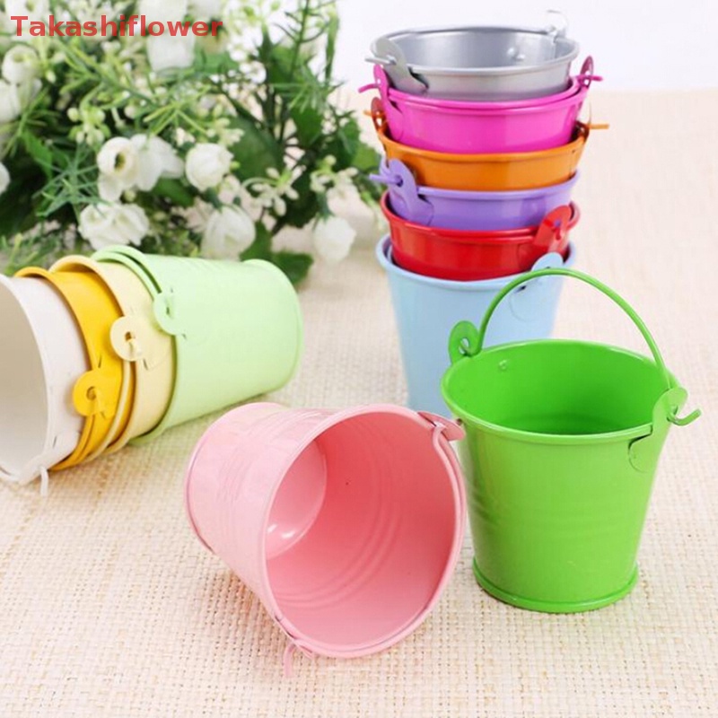 Xô Kim Loại Mini Đựng Kẹo / Bánh Quy Nhiều Màu Trang Trí Tiệc Cưới DIY