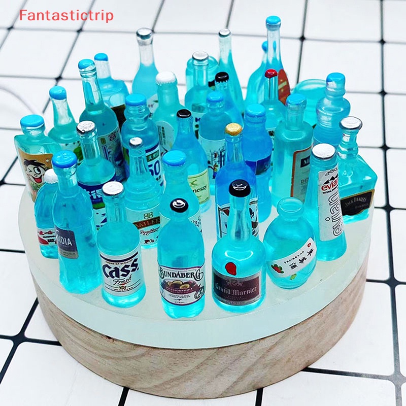 [Fantastictrip] Set 10 Bình Đựng Kem / Đồ Uống Ba Chiều Trong Suốt Màu Xanh Dương Ngẫu Nhiên Phụ Kiện Nhỏ Tự Làm Trang Sức