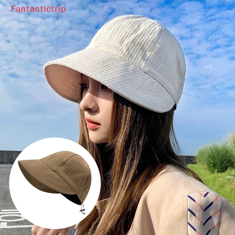 [Fantastictrip] Nón Panama Vành Rộng Chống Nắng Gấp Gọn Điều Chỉnh Được Dành Cho Nữ Đi Biển Ngoài Trời Mới