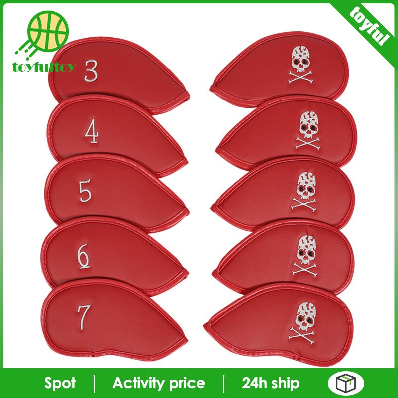 Set 10 Vỏ Bọc Đầu Gậy Đánh Golf Thêu Họa Tiết