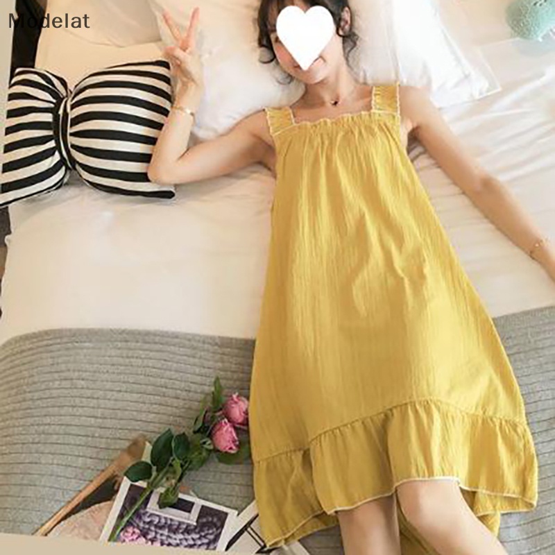 Mfc Đầm Ngủ Hai Dây Mỏng Dáng Rộng Thoải Mái Nhiều Màu Sắc Cho Nữ