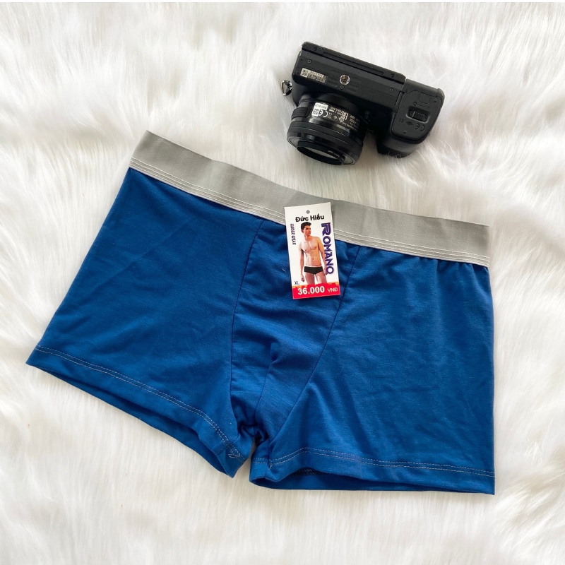 Quần sịp nam boxer chất liệu cotton kháng khuẩn dày dặn co giãn chều thấm hút cực tốt, Quần sịp đùi nam SĐ1