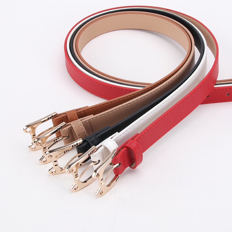 Thắt Lưng Da PU Khóa Kim Loại Hình Mèo Dễ Thương Cho Nữ