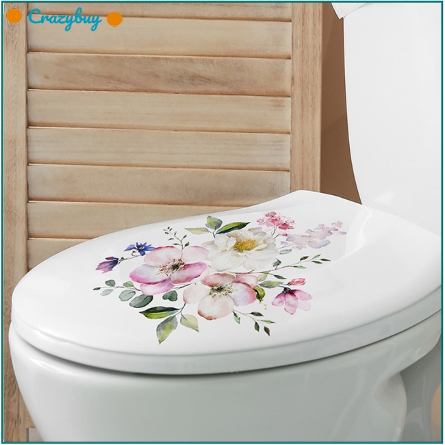 Cr Sticker Dán Toilet Họa Tiết Hoa Hiện Đại
