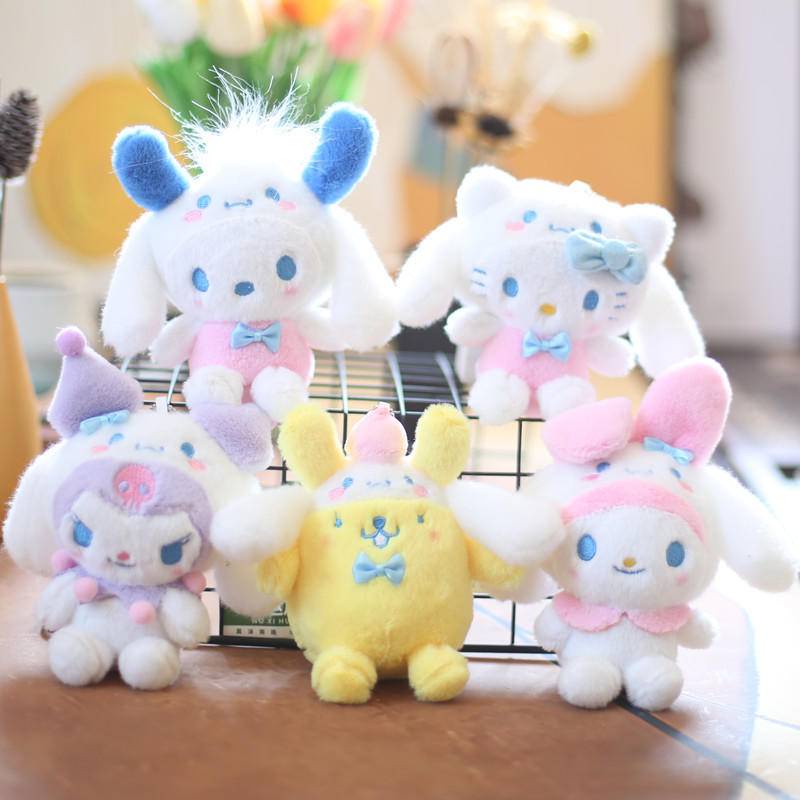 SANRIO Móc Khóa Búp Bê Nhồi Bông 5 Kiểu Dễ Thương Mymelody Cinnamoroll Pom Pom Purin Pochacco