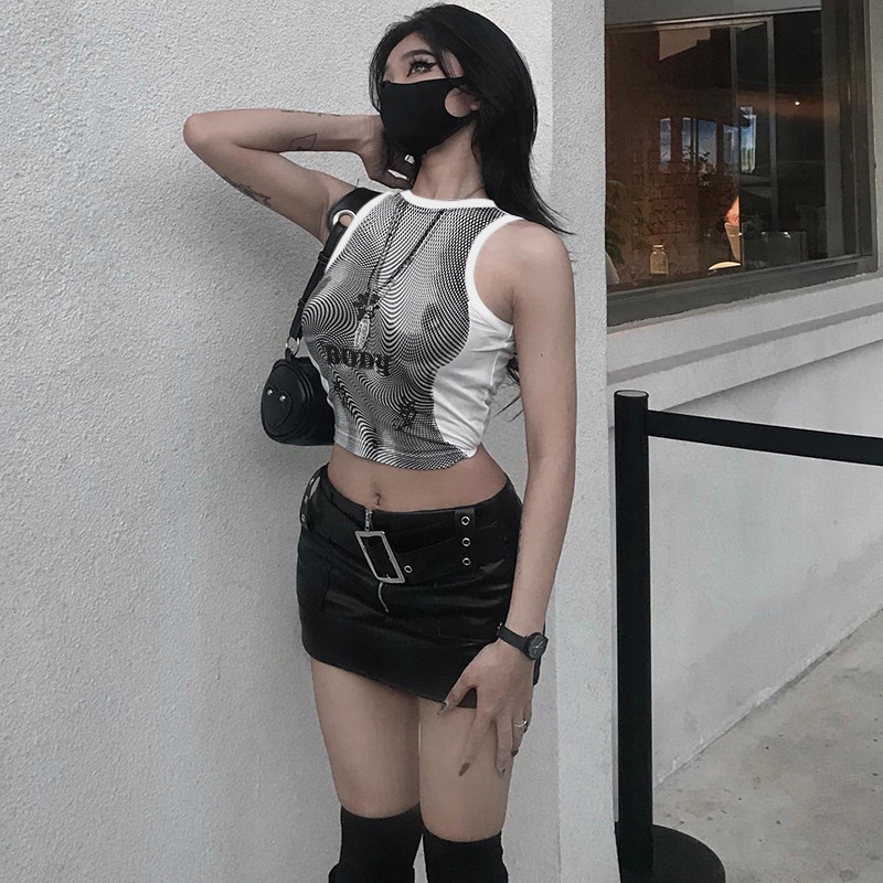 Weird Puss Áo Ba Lỗ In Hình Psychedelic Đậm Đặc Cá Tính Mùa Hè Cho Nữ