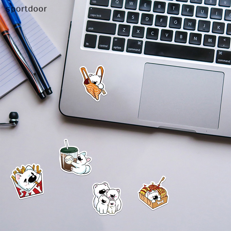 Bộ 50 / 100 Miếng Dán Chống Thấm Nước Hình Chú Chó Corgi Dễ Thương Dùng Trang Trí Vali / Ván Trượt / Laptop / Guitar