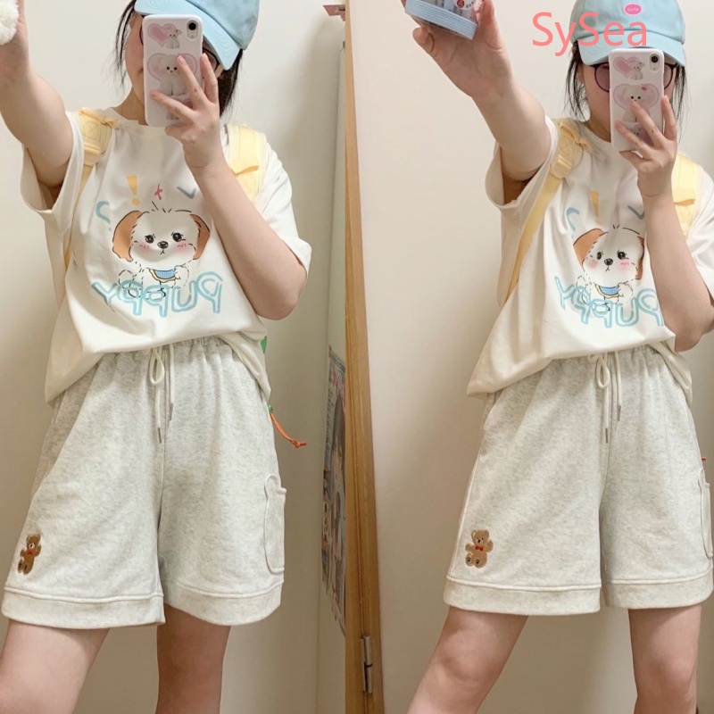 Quần Short Thể Thao Dáng Rộng Kiểu Hàn Quốc Dễ Thương Cho Nữ