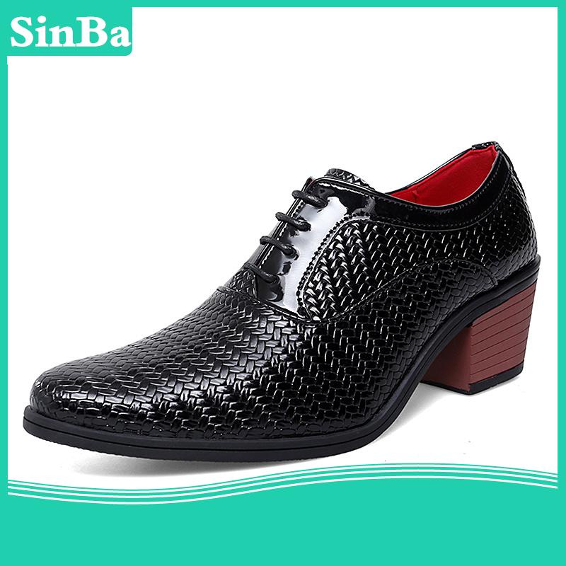 Giày Oxford Da Mềm Chống Thấm Nước Cao 6cm Thắt Dây Thời Trang Công Sở Cho Nam