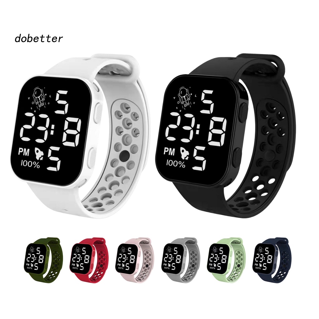 Đồng Hồ Đeo Tay Điện Tử Chống Nước P1 Màn Hình LED Vuông Điều Khiển Cảm Ứng