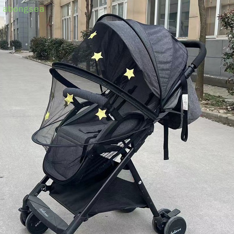 Abongsea Màn Che Nắng Bằng Vải Gạc Thêu Hoa Cúc Thoáng Khí Cho Xe Đẩy Em Bé