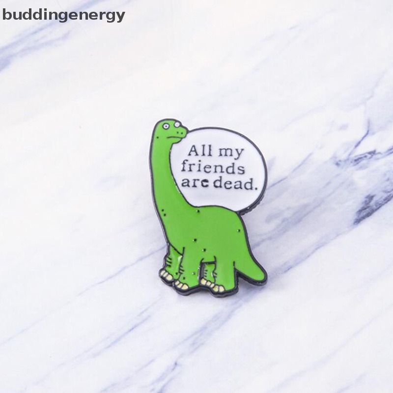 {BUDDI} Trâm Cài Áo Kim Loại Tráng Men Hình Khủng Long Xanh Lá Hoạt Hình Dễ {buddingenergy}