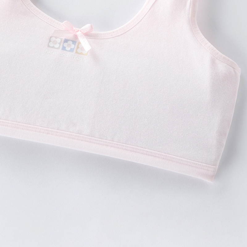 Áo Ngực Dạng Ống Mềm Co Giãn Thoáng Khí Không Gọng Màu Trơn Đính Nơ Cho Nữ Tuổi Teen