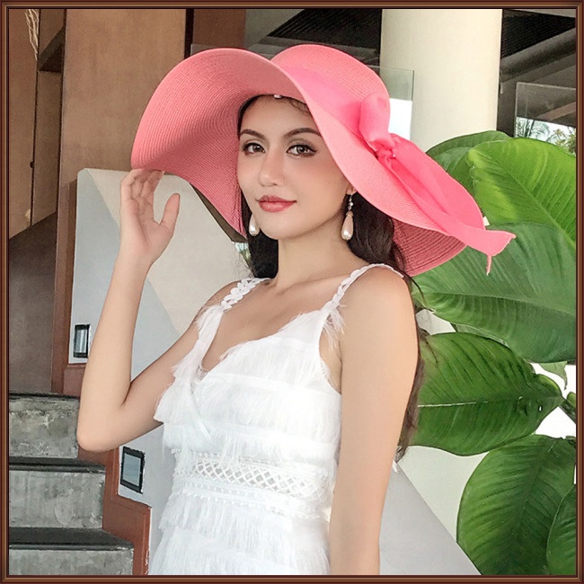 Mũ Cói Rộng Vành Chống Nắng Phong Cách Hàn Quốc Thời Trang Đi Biển Mùa Hè Cho Nữ