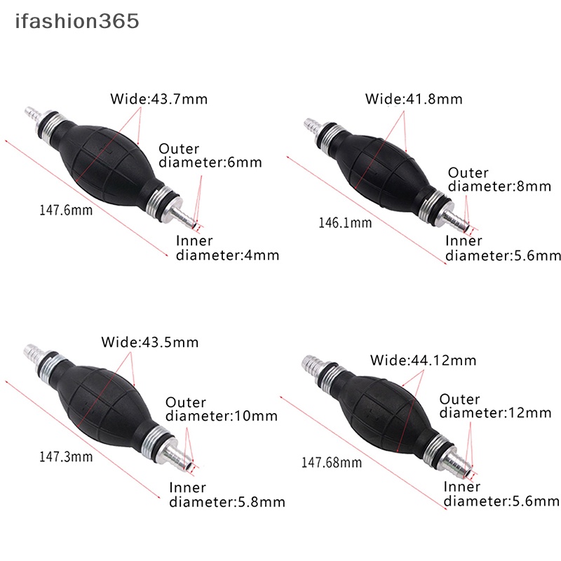 [ifashion365] Ống Bơm Nhiên Liệu Bằng Tay 6 / 8 / 10 / 12mm Cho Tàu Thuyền / Xe Hơi