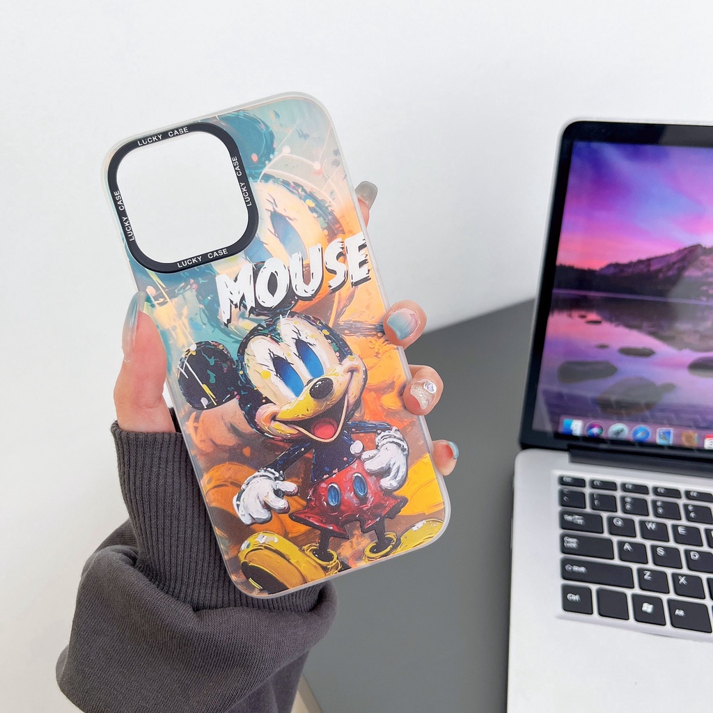 Ốp Điện Thoại TPU Silicon Mềm Trong Suốt Họa Tiết Chuột Mickey Hai Mặt Cho iPhone 14 13 12 11 PRO MAX