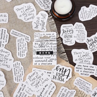 Bộ 46 sticker chữ tiếng anh đơn giản dùng để trang trí sổ tay