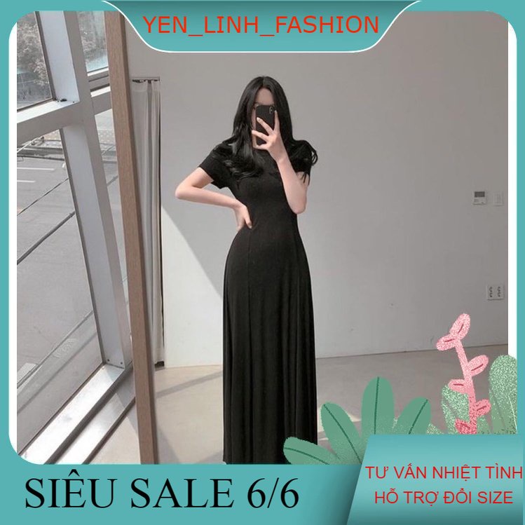 Váy maxi thun tăm dáng xòe siêu xinh