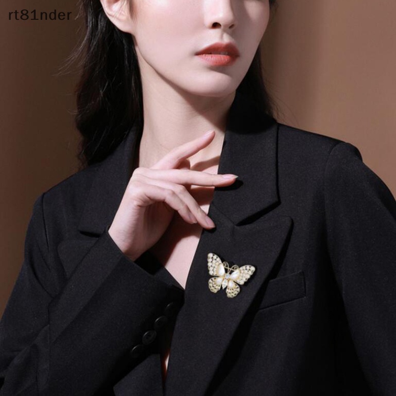 Ghim Cài Áo Hình Bướm Đính Đá Và Ngọc Trai Nhân Tạo Thời Trang