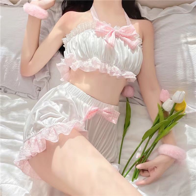 Bộ Đồ Ngủ Hai Dây Phối Quần Short Màu Trơn Dễ Thương Thời Trang Mùa Hè Cho Bạn Gái