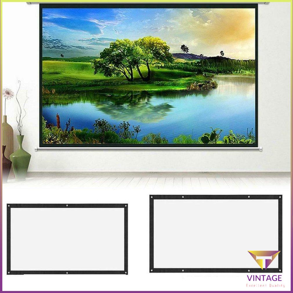 16:9 Di Động Có Thể Gập Lại Màn Hình Máy Chiếu Treo Tường Rạp Phim Tại Nhà 3D Độ Nét Cao Canvas