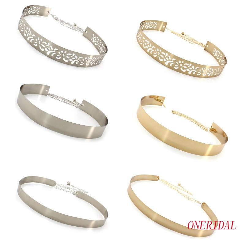 Thắt Lưng Điều Chỉnh Được Bằng Kim Loại Bóng Cho Nữ