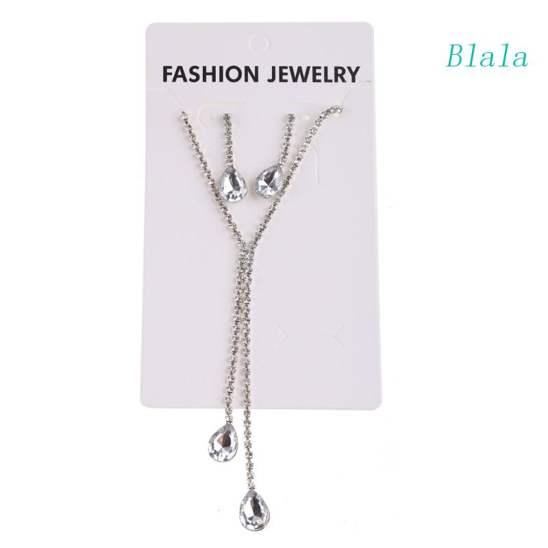 Bộ Vòng cổ + Bông Tai Hình Giọt Nước Thời Trang